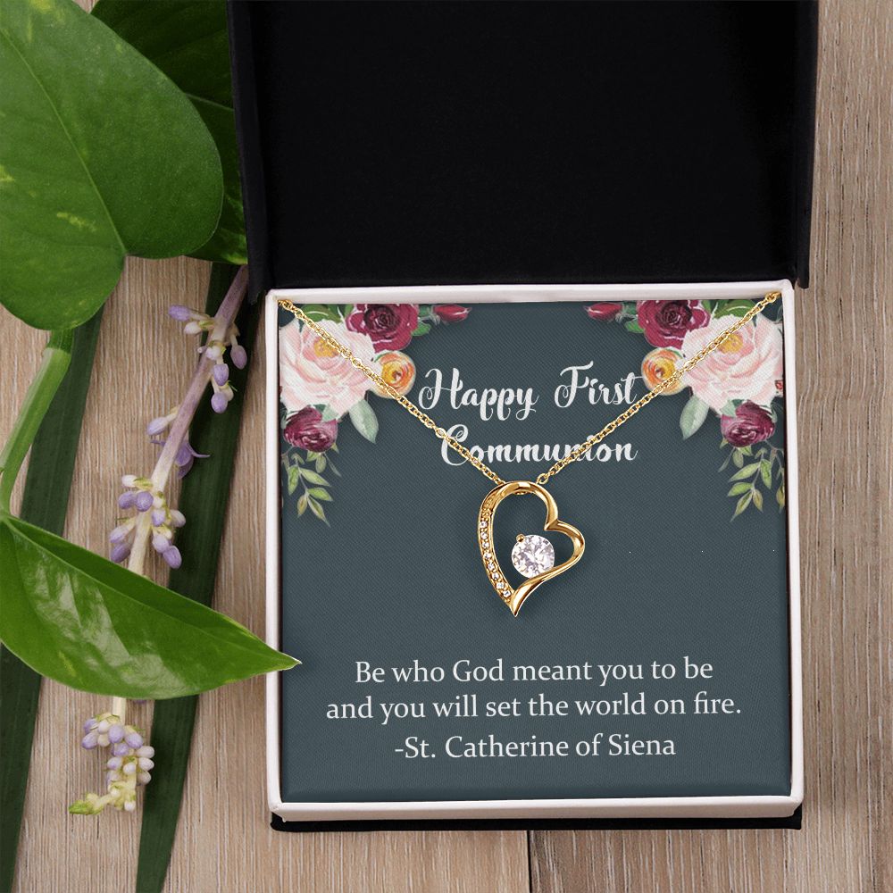 First Communion Necklace, First Communion Gift, First Holy Communion, 1st Communion, Gifts For Girl First Communion Congrats Graduation Pendants Gift For Daughter, Granddaughter, Niece Forever Love Necklace