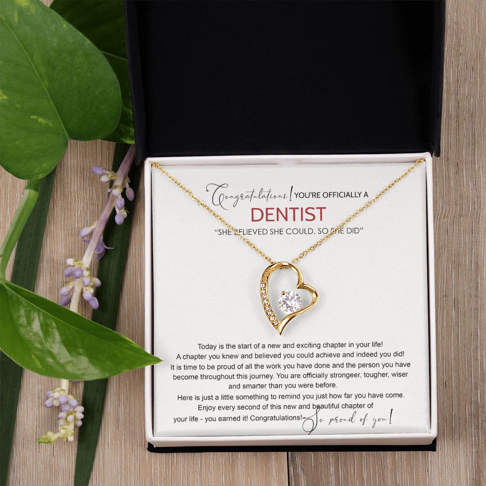 Dentist Graduation Gift Necklace, Dental Student Graduation Gift, Doctor of Dental Medicine Graduate, Dentist Jewelry Dentist Necklace For Daughter Sister Necklace For Her Granddaughter Forever Love Necklace