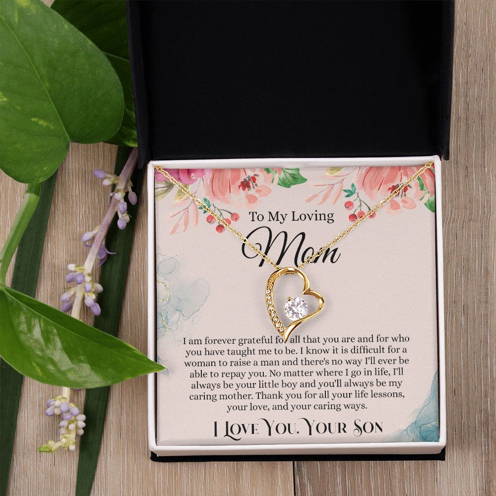 To My Loving Mom Necklace, Mom Gift From Son, Mom Necklace, Gift For Mom From Son, Mom Mother's Day Gift From Son, Mom Birthday Gift From Son, To My Mom Gift, Necklace for Women Forever Love Necklace