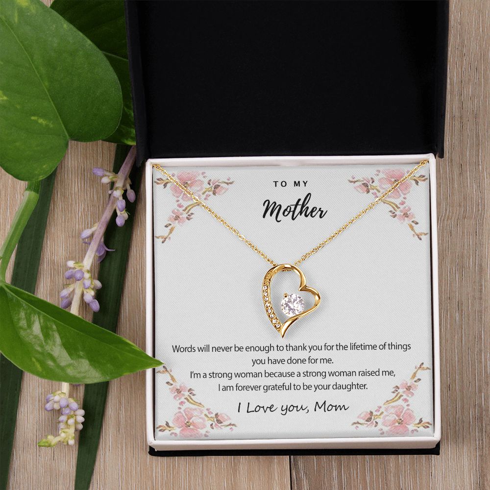 Mom Necklace Gifts for Mom from Daughter to Mom Gifts for Mothers Day from Daughter, To My Mom Necklace from Daughter to Mom Birthday Gifts Necklace with Message Card and Gift Box2226 Forever Love Necklace
