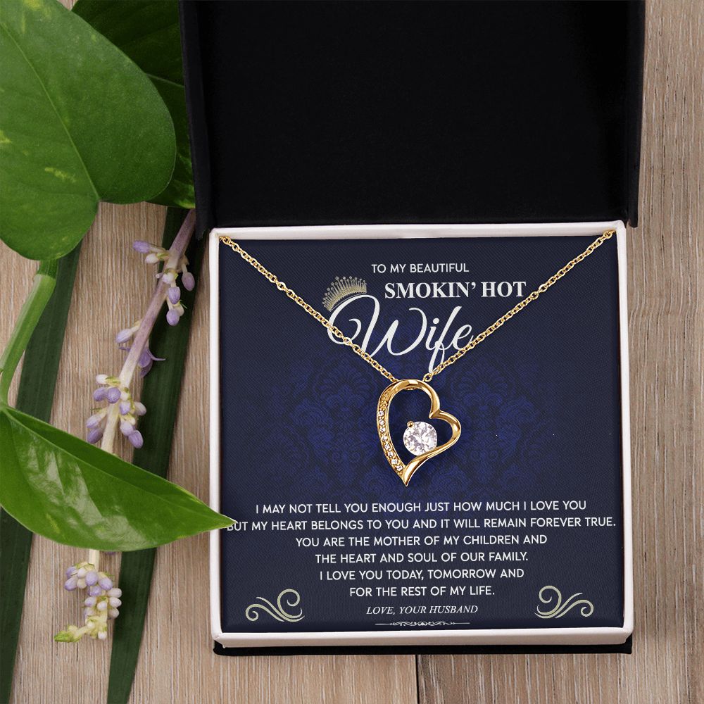 To My Wife Necklace from Husband, Personalized Necklace for Women, Luxury Necklace for Wife from Man Men, Wedding Anniversary Present For Wife, Beautiful Wife Jewelry Christmas Birthday Gift For Wife10 Forever Love Necklace