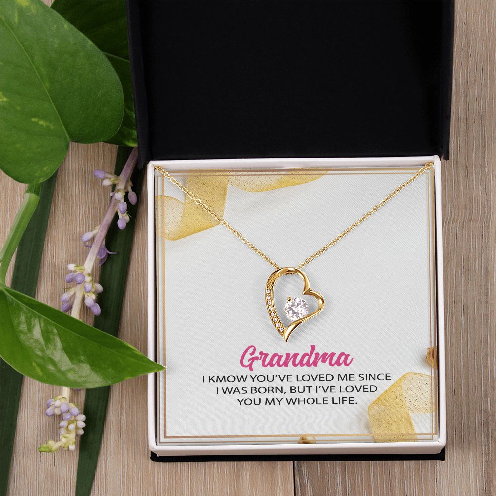 To My Grandma Necklace, Gift for Grandmother Necklace, Mothers Day Gift For Grandma Nana, Grandma Jewelry From Grandchildren GrandKids , Jewelry Box Gift For Grandma Grandmother12 Forever Love Necklace