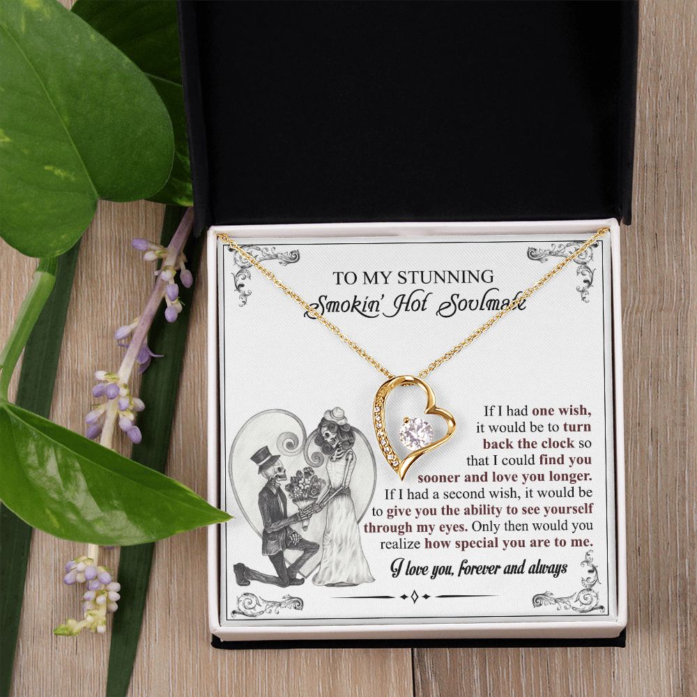 To My Soulmate Necklace for Women Birthday Valentines Day Jewelry Gifts For My Wife with Message Card Box Personalized Gift Present Pendant for Future Wife Soulmate Girlfriend Love 6 Forever Love Necklace