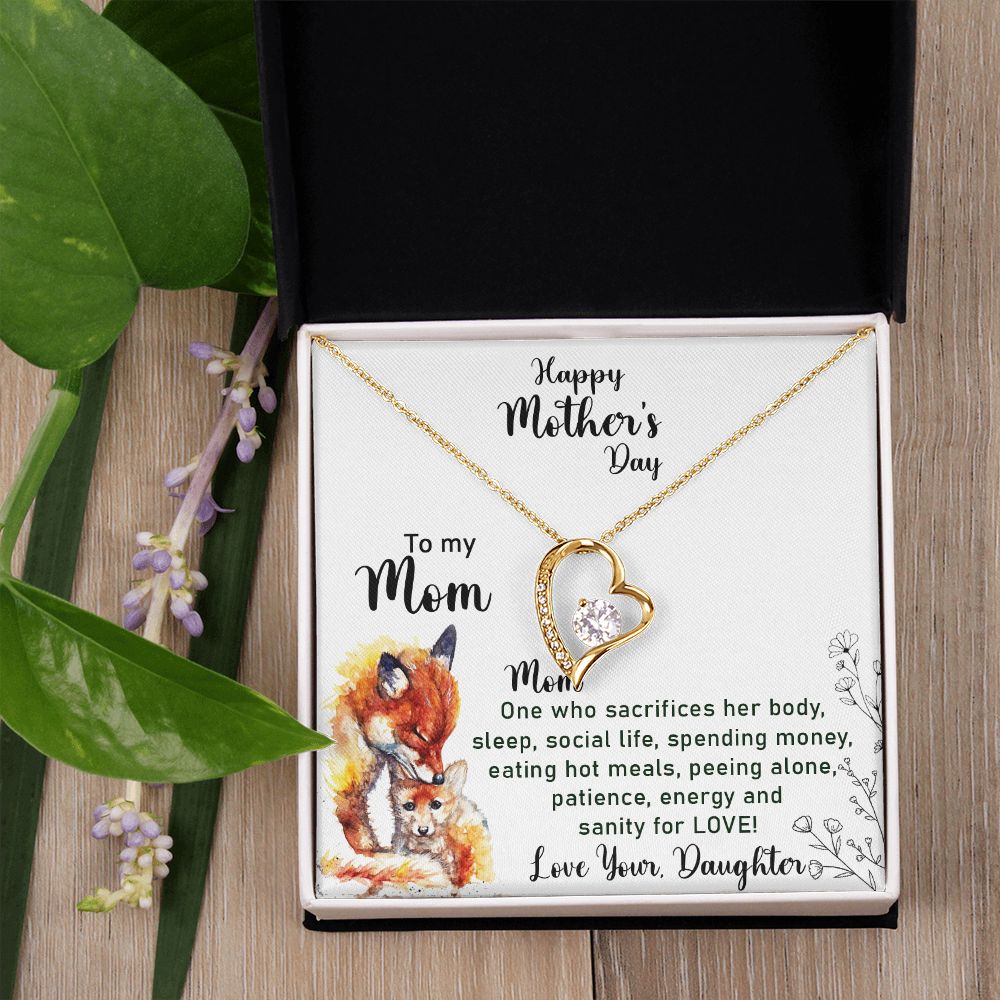 Mom Necklace Gifts for Mom from Daughter to Mom Gifts for Mothers Day from Daughter, To My Mom Necklace from Daughter to Mom Birthday Gifts Necklace with Message Card and Gift Box2223 Forever Love Necklace