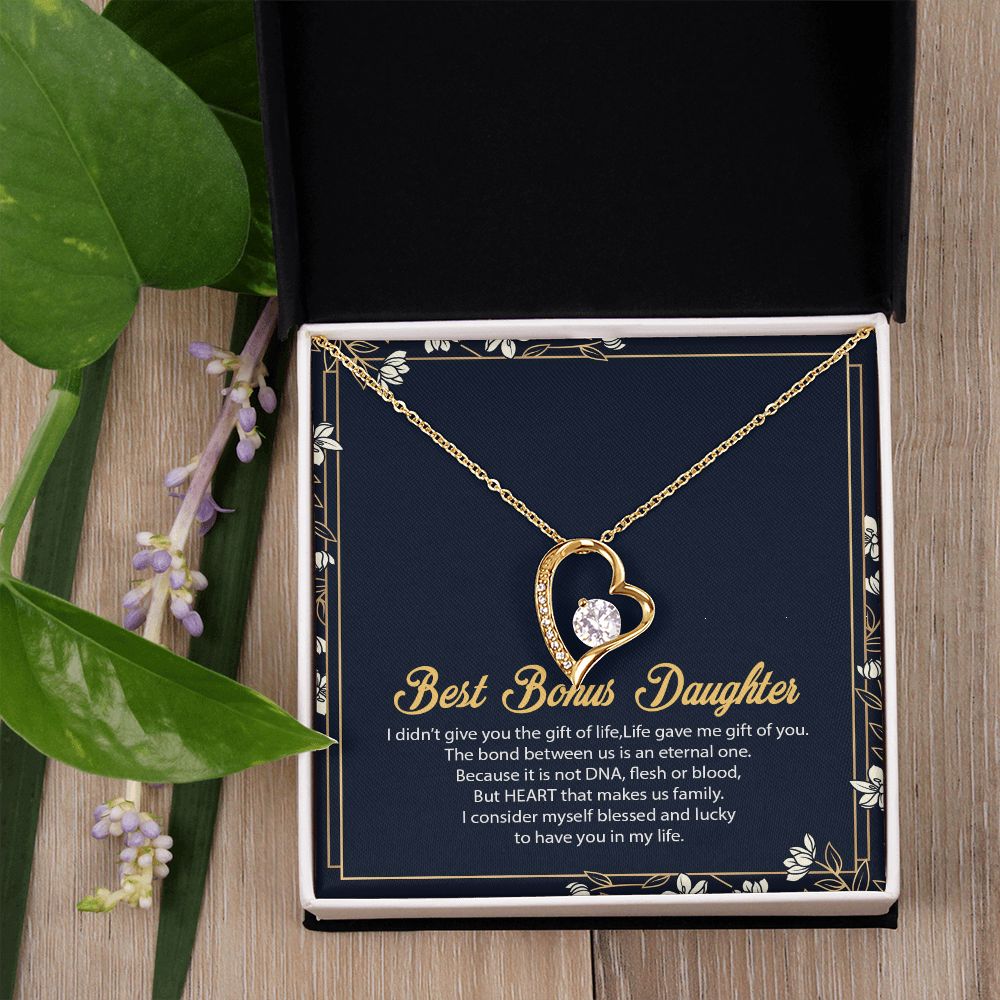 Bonus Daughter Gifts From Stepdad, Step Daughter Gifts From Stepmom, Stepdaughter Gifts From Stepdad, Father Stepdaughter Necklace, To My Bonus Daughter Necklaces, Christmas Gifts For Bonus8 Forever Love Necklace