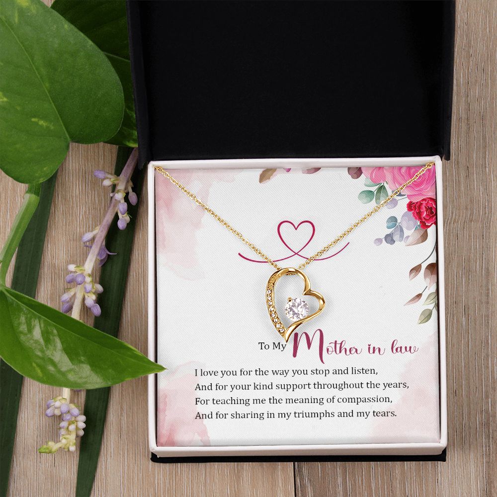 Mother in Law Necklace, Jewelry for Women, Future Mother in Law Gifts from Daughter in Law, Mother of Bride Gifts For Mother in Law, Birthday Gifts For Mother In Law From Daughter In Law17 Forever Love Necklace