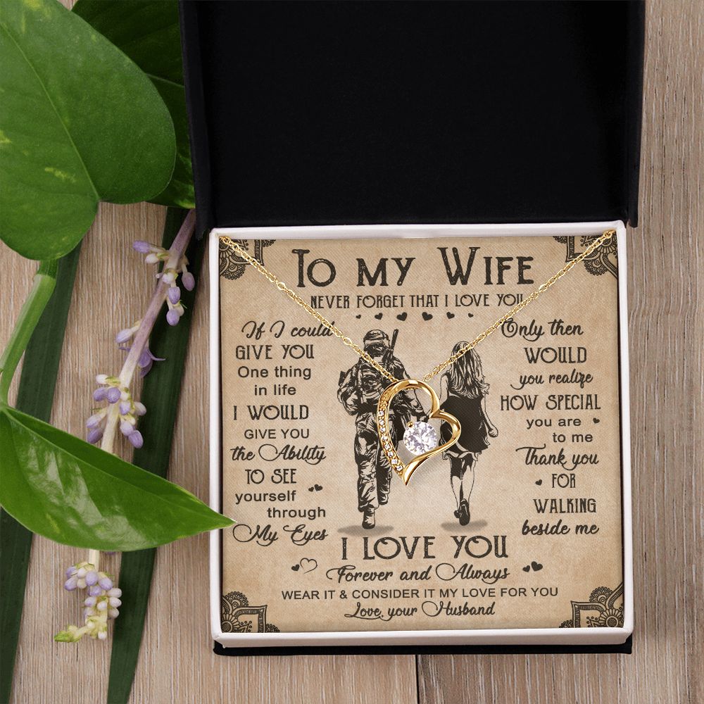 Birthday Gifts For Wife, Necklace Gifts For Wife From Husband, To My Wife Jewelry For Women , To My Wife Necklace  from Husband Wedding Anniversary Present For Wife, Beautiful Wife Jewelry Christmas20 Forever Love Necklace