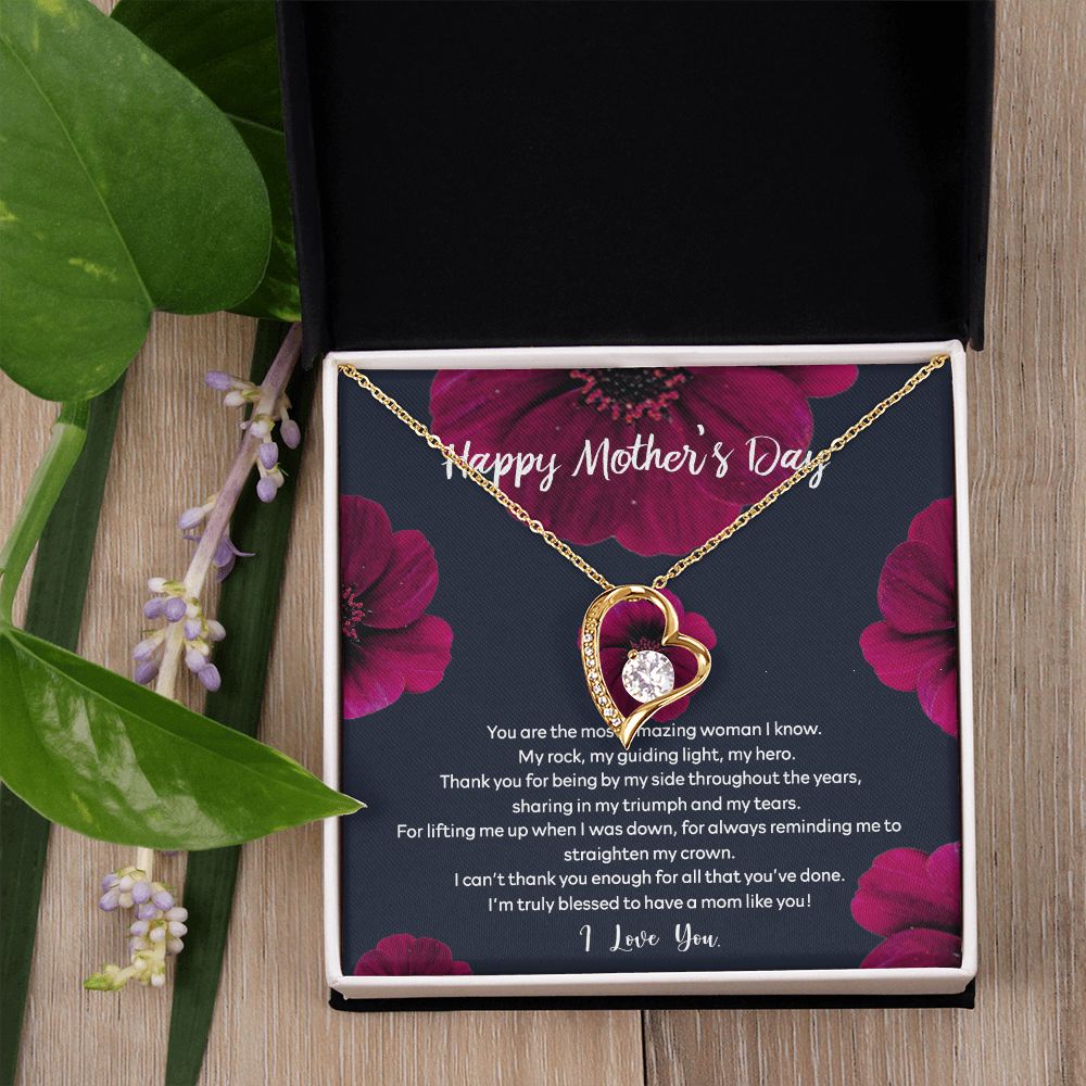 Mom Necklace Gifts for Mom from Daughter to Mom Gifts for Mothers Day from Daughter, To My Mom Necklace from Daughter to Mom Birthday Gifts Necklace with Message Card and Gift Box2235 Forever Love Necklace