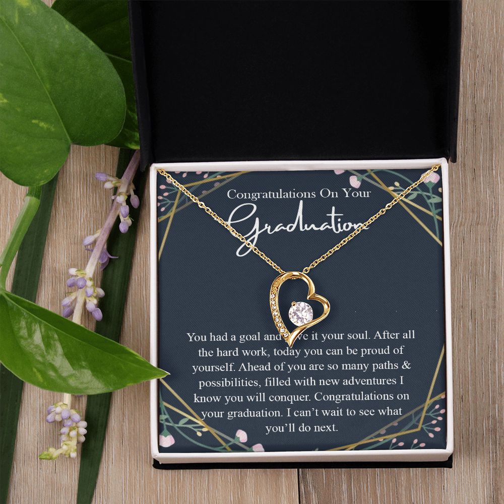 Graduation Gift For Her Necklace High School Graduation Gift, Congrats Graduation Pendants Gift For Daughter, Granddaughter, Niece, Sister Forever Love Necklace