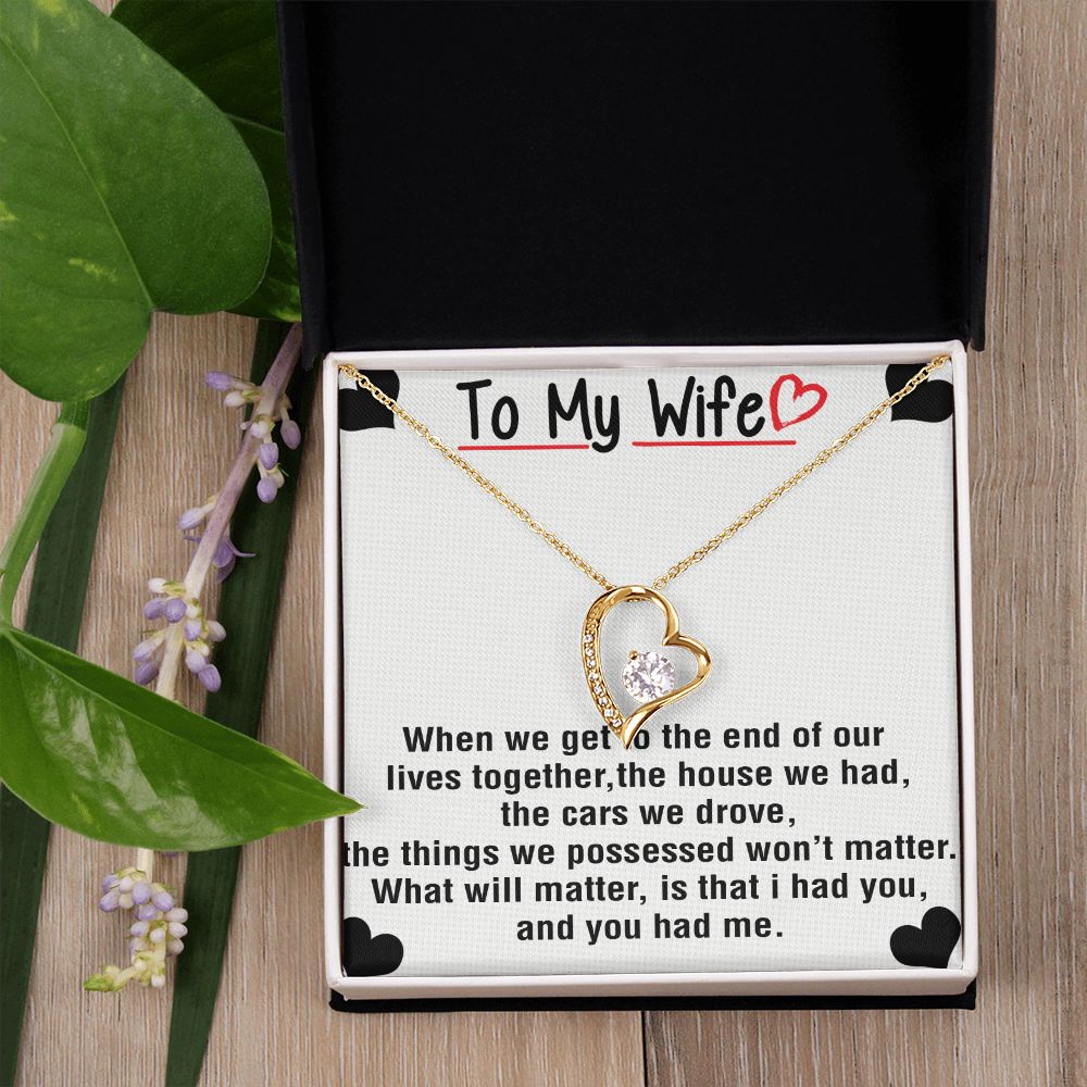 To My Wife Necklace from Husband, Personalized Necklace for Women, Luxury Necklace for Wife from Man Men, Wedding Anniversary Present For Wife, Beautiful Wife Jewelry Christmas Birthday Gift For Wife25 Forever Love Necklace