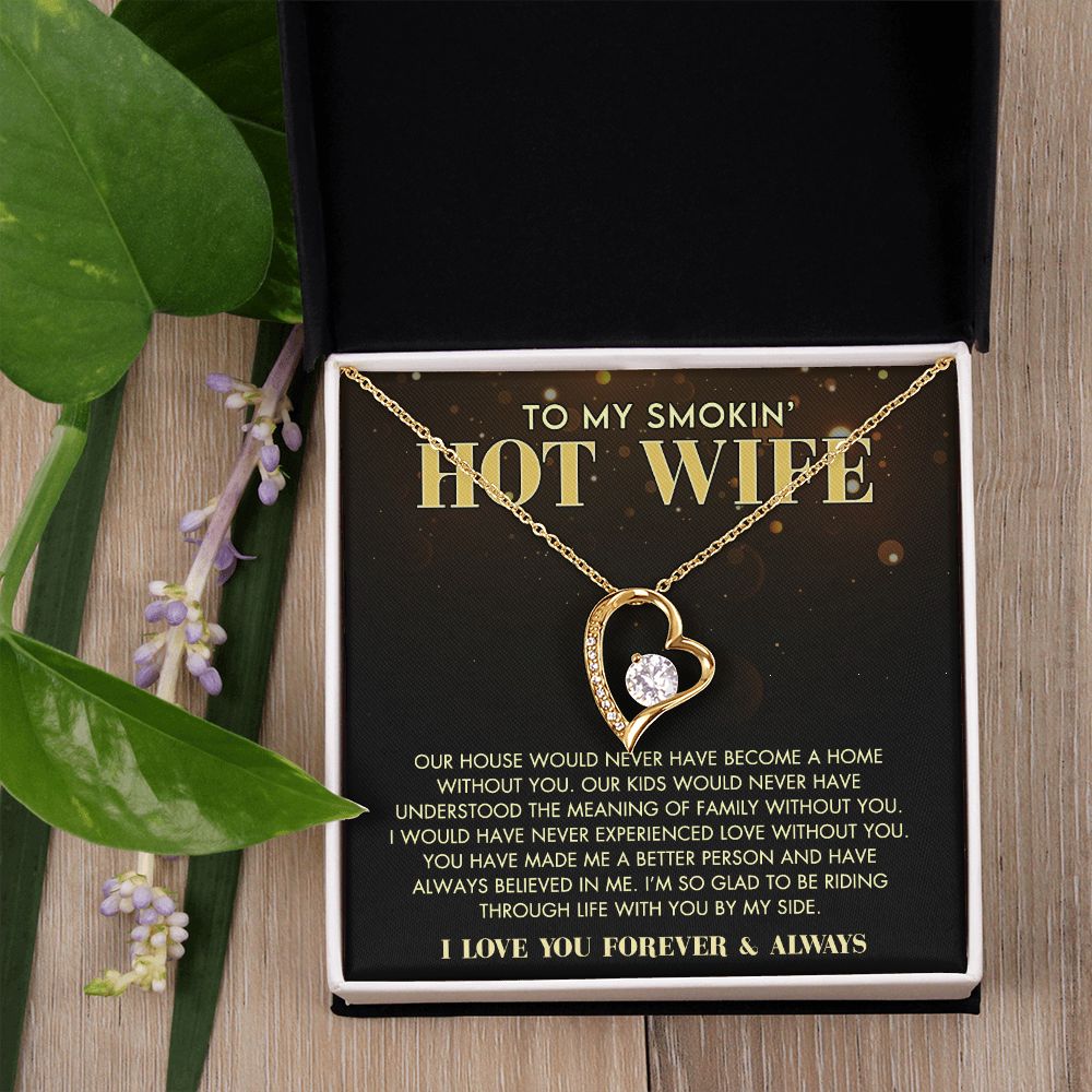 To My Wife Necklace from Husband, Personalized Necklace for Women, Luxury Necklace for Wife from Man Men, Wedding Anniversary Present For Wife, Beautiful Wife Jewelry Christmas Birthday Gift For Wife11 Forever Love Necklace