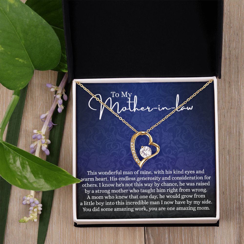 To My Mother in Law Necklace, Mother in Law Gift, Gift for Mother in Law Necklace Jewelry Gift to My Mother-in-law on Wedding Day Mother's day gift for Mother in Law Birthday gift Forever Love Necklace