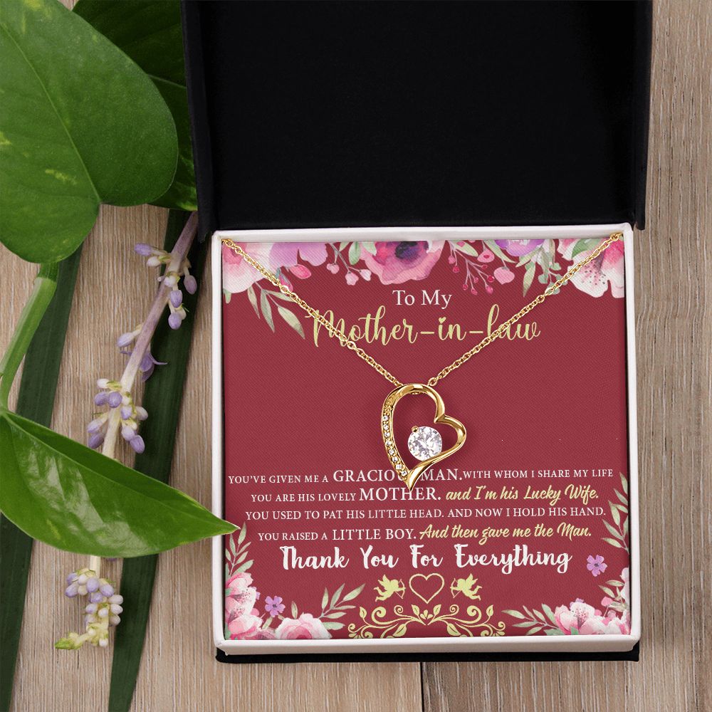 Mother in Law Necklace, Jewelry for Women, Future Mother in Law Gifts from Daughter in Law, Mother of Bride Gifts For Mother in Law, Birthday Gifts For Mother In Law From Daughter In Law7 Forever Love Necklace