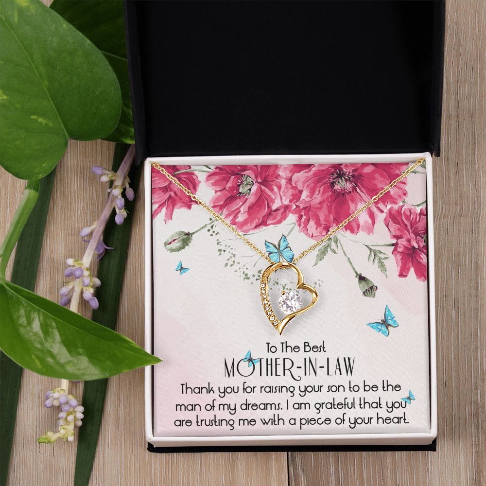 To The Best Mother In Law Necklace, Mother In Law Gifts, Mothers Day Gifts Necklace Forever Love Necklace