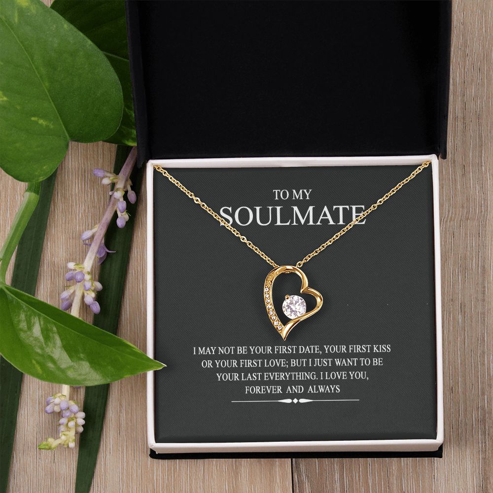 To My Soulmate Wife Girl Your Last Everything Interlocking Necklace Pendant Forever Love Necklace