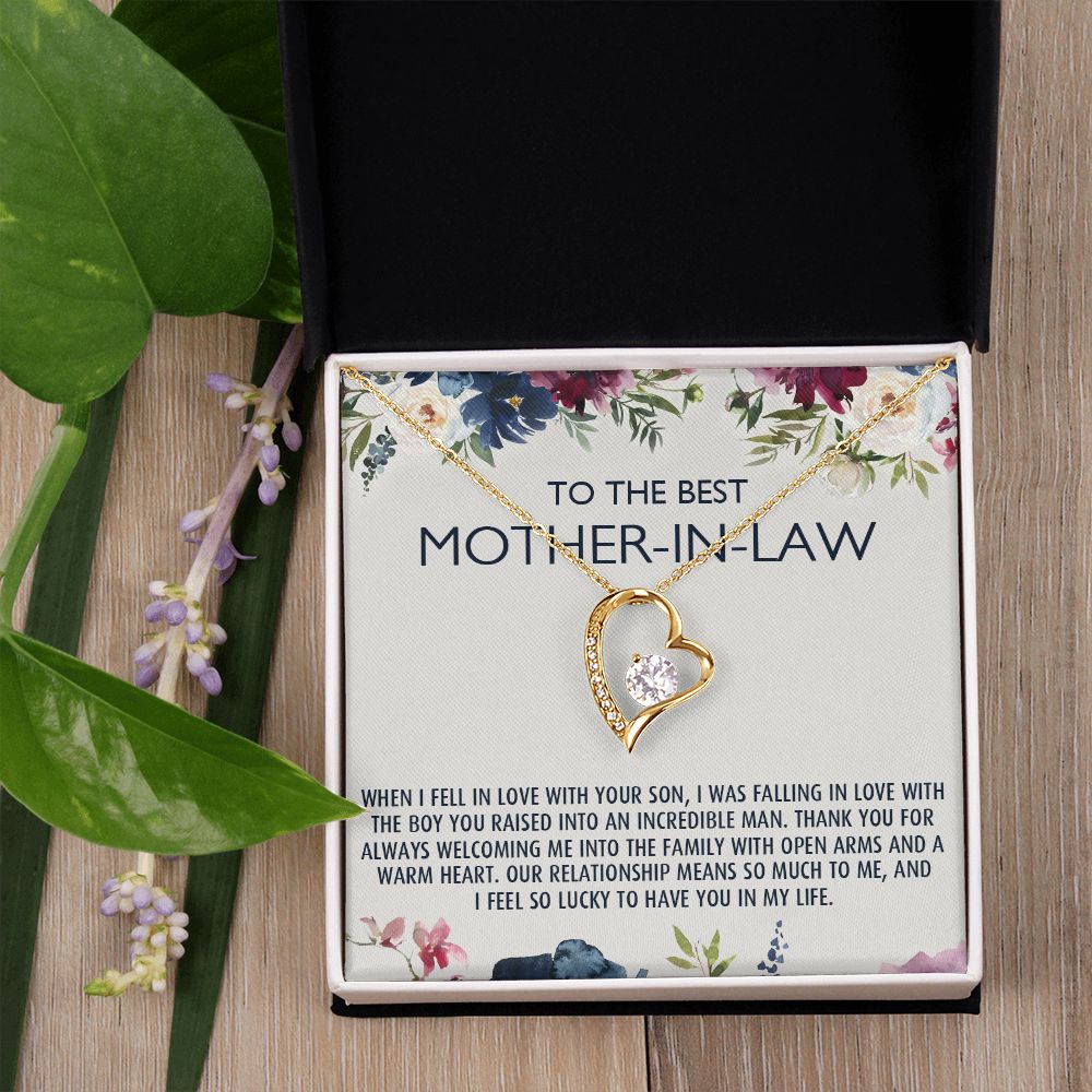 To My Mother-In-Law Gift Mothers Day Gift Necklace Mother-In-Law Gifts Jewelry Forever Love Necklace