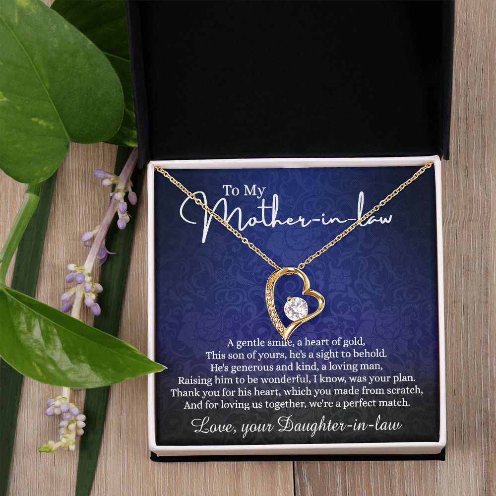 To My Mother in Law Necklace, Mother in Law Gift, Necklace for Mother in Law Jewelry Gift to My Mother-in-law on Wedding Day Mother's day gift for Mother in Law Birthday gift Forever Love Necklace