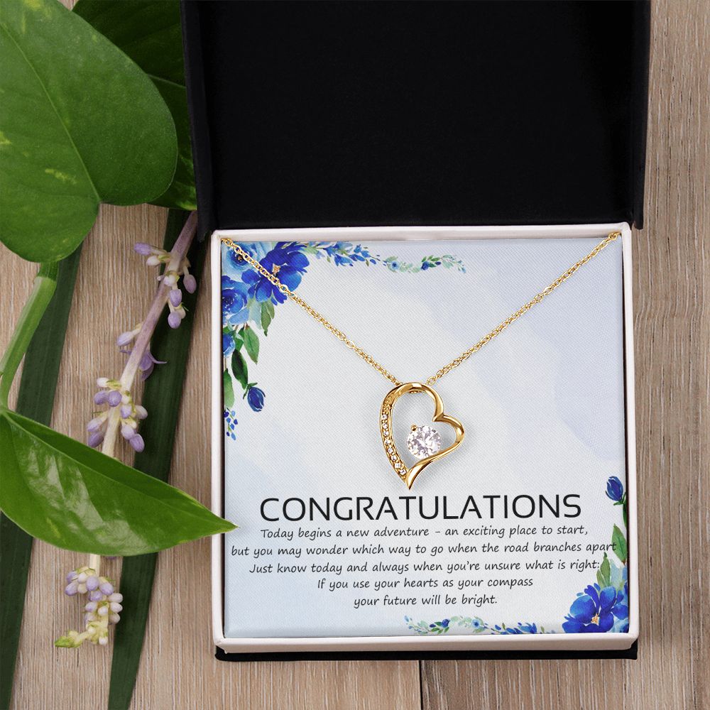 Graduation Compass Necklace - Perfect gift to say congratulations to high school Congrats Graduation Pendants Gift For Daughter, Granddaughter, Niece, Sister Forever Love Necklace