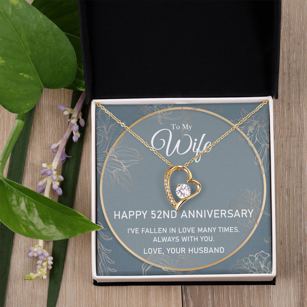 To My Wife Necklace from Husband, Personalized Necklace for Women, Luxury Necklace for Wife from Man Men, Wedding Anniversary Present For Wife, Beautiful Wife Jewelry Christmas Birthday Gifts For Wife5 Forever Love Necklace