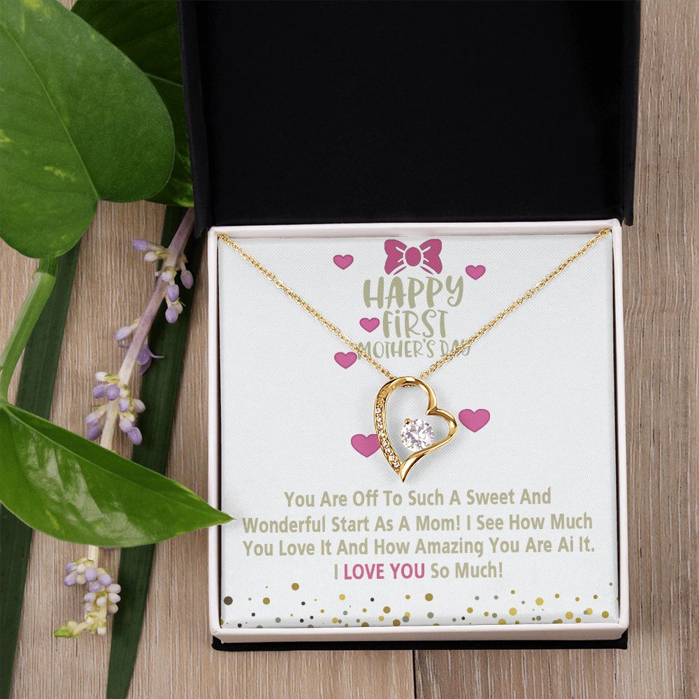 Mom Necklace Gifts for Mom from Daughter to Mom Gifts for Mothers Day from Daughter, To My Mom Necklace from Daughter to Mom Birthday Gifts Necklace with Message Card and Gift Box15 Forever Love Necklace