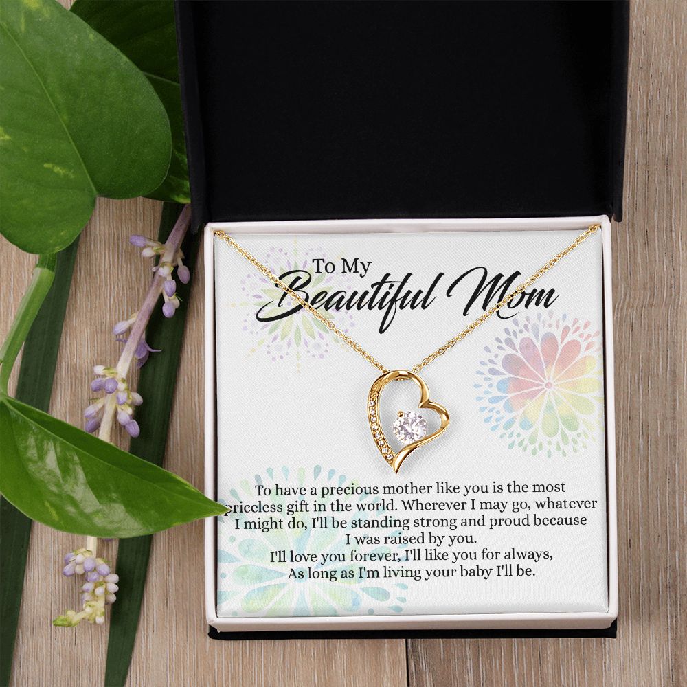 To My Mom Necklace, Gift For Mom, Mother's Day Gift from Daughter, Mom Jewelry Gift for Mothers Day, Birthday Gift for Mother, Moms Gift from Daughter Son, Necklace for Mom Mother 4 Forever Love Necklace