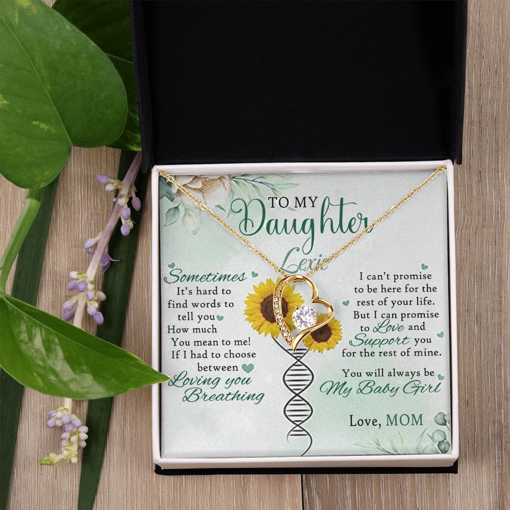 Jewelry Pendant Present for Daughter, To My Daughter Gift Necklace from Mom, Mother Daughter Gift Ideas, Birthday Christmas Gift Graduation Gifts for Daughters, Mother and Daughter Necklace 17 Forever Love Necklace