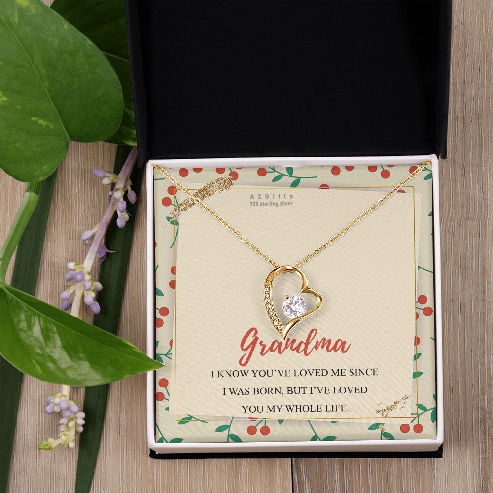 To My Grandma Necklace, Gift for Grandmother Necklace, Mothers Day Gift For Grandma Nana, Grandma Jewelry From Grandchildren GrandKids , Jewelry Box Gift For Grandma Grandmother15 Forever Love Necklace