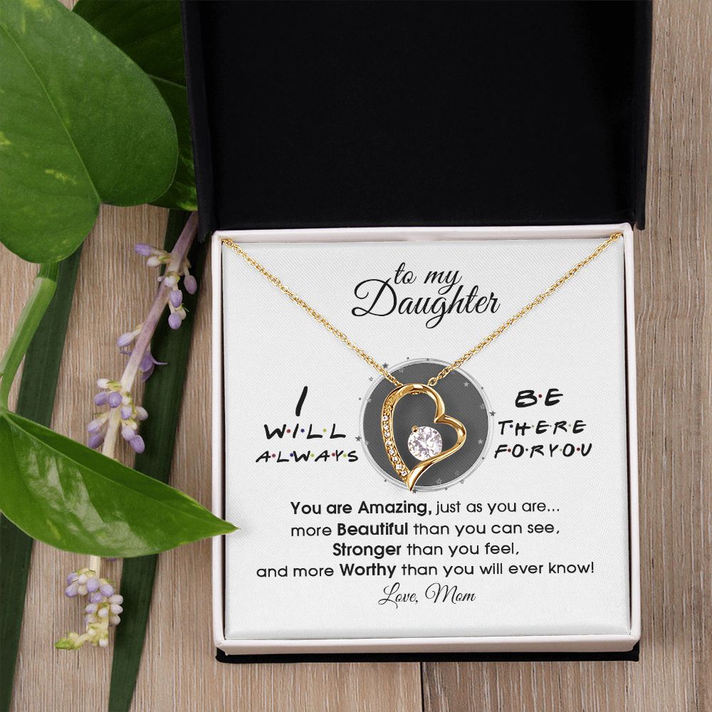 Mother Daughter Gift Ideas, To My Daughter Gift Necklace from Mom, Jewelry Pendant Present for Daughter, Birthday Christmas Gift Graduation Gifts for Daughters, Mother and Daughter Necklace 33 Forever Love Necklace