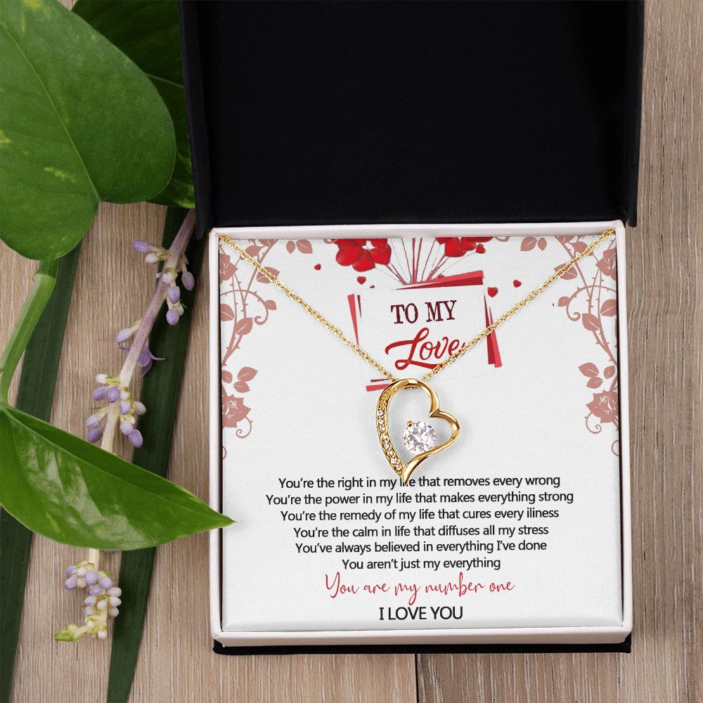 To My Love Interlocking Hearts Necklace With Box Message Card, Gift For My Love Forever Love Necklace