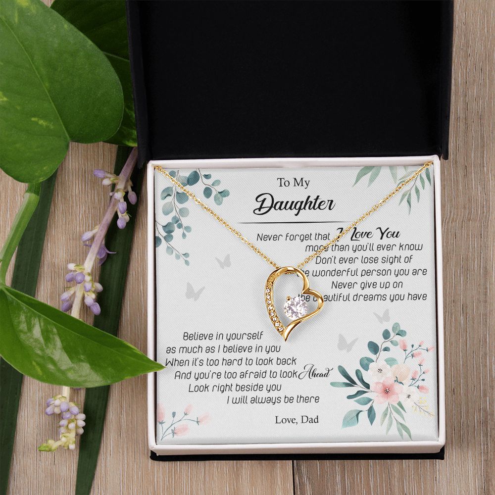 Jewelry Pendant Present for Daughter, To My Daughter Gift Necklace from Mom, Mother Daughter Gift Ideas, Birthday Christmas Gift Graduation Gifts for Daughters, Mother and Daughter Necklace 20 Forever Love Necklace