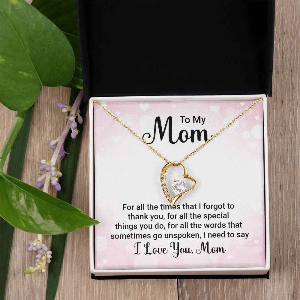To My Mom Necklace, Gift For Mom, Mother's Day Gift from Daughter, Mom Jewelry Gift for Mothers Day, Birthday Gift for Mother, Moms Gift from Daughter Son, Necklace for Mom Mother 23 Forever Love Necklace