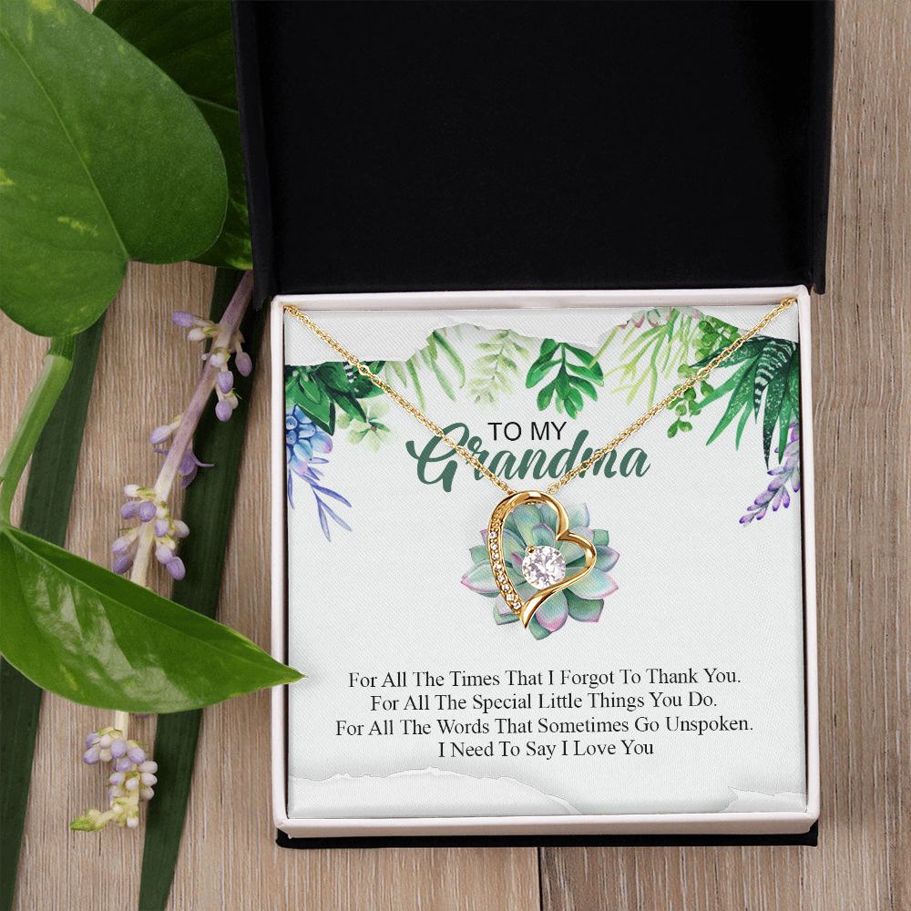 To My Grandma Necklace, Gift for Grandmother Necklace, Mothers Day Gift For Grandma Nana, Grandma Jewelry From Grandchildren GrandKids , Jewelry Box Gift For Grandma Grandmother19 Forever Love Necklace