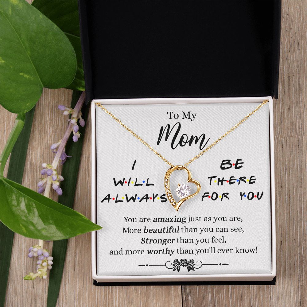 Mother Daughter Necklace Gifts For Mom Birthday Christmas Mothers Day Present To My Mom Jewelry Pendant Message Card Gift Box Forever Love Necklace