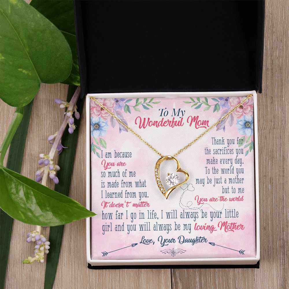 To My Wonderful Mom Necklace Pendant Gift From Daughter Necklace Gift For To Mom Happy Mother's Day Mother In Law Gift On Birthday Anniversary Gift 30821 Forever Love Necklace