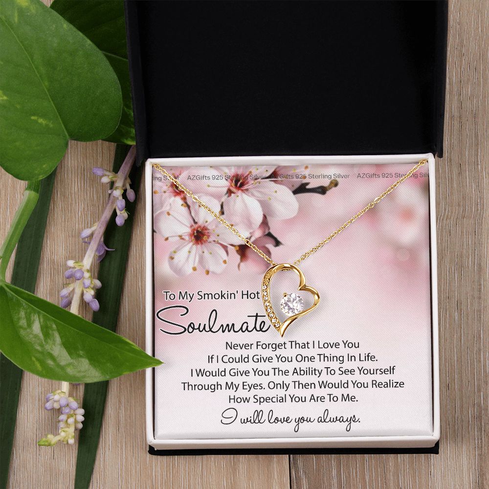 To My Smokin Hot Soulmate Necklace, Birthday Necklace For Wife, Anniversary Gift 2 Forever Love Necklace