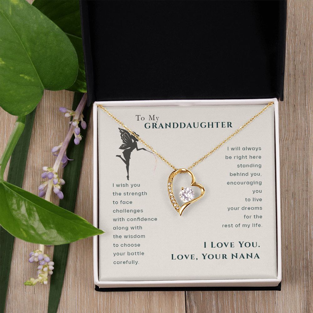 To My Granddaughter Dragonfly Necklace, Gift for Granddaughter From Nana Forever Love Necklace