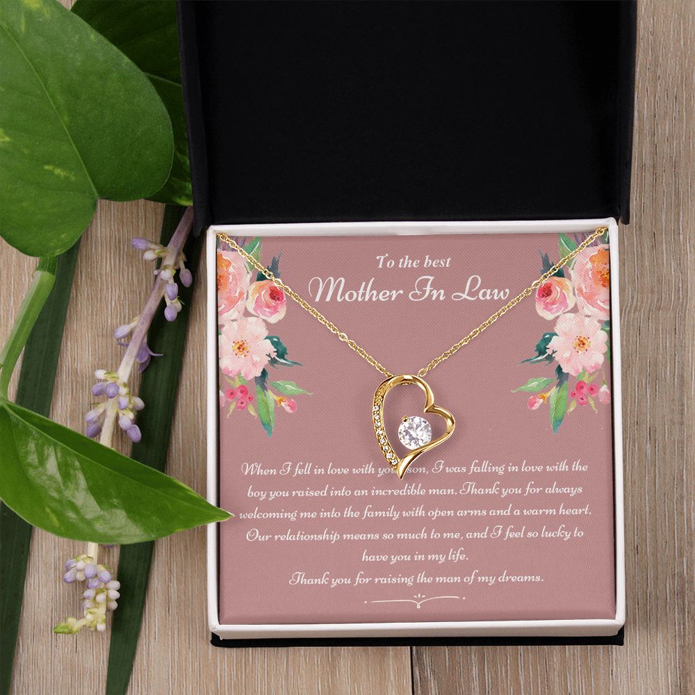 To The Best Mother In Law Gifts, Love Knot Necklace, Mother's Day Necklace Gifts Forever Love Necklace