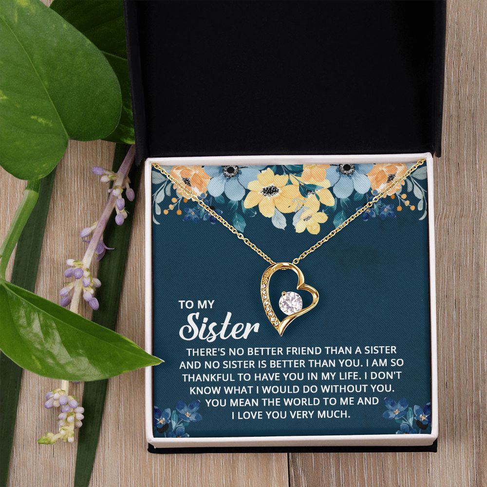 To My Sister - I don't know what I would do without you Forever Love Necklace
