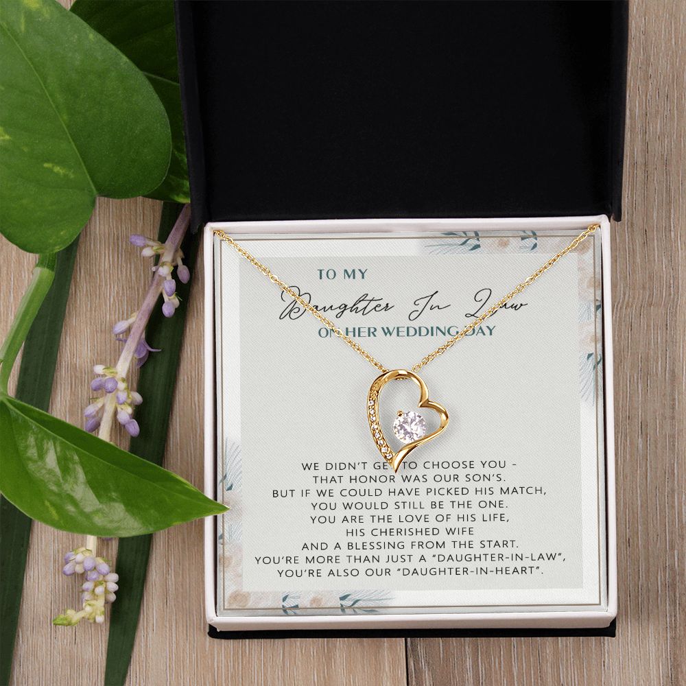Wedding Gift From mother On Wedding Day To My Daughter-in-law Wedding Day Forever Love Necklace