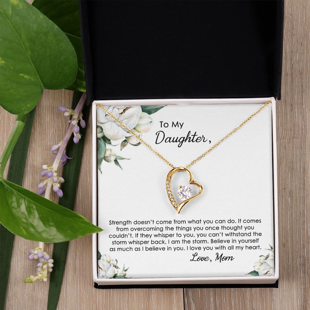Mother Daughter Gift Ideas, To My Daughter Gift Necklace from Mom, Jewelry Pendant Present for Daughter, Birthday Christmas Gift Graduation Gifts for Daughters, Mother and Daughter Necklace 2140 Forever Love Necklace
