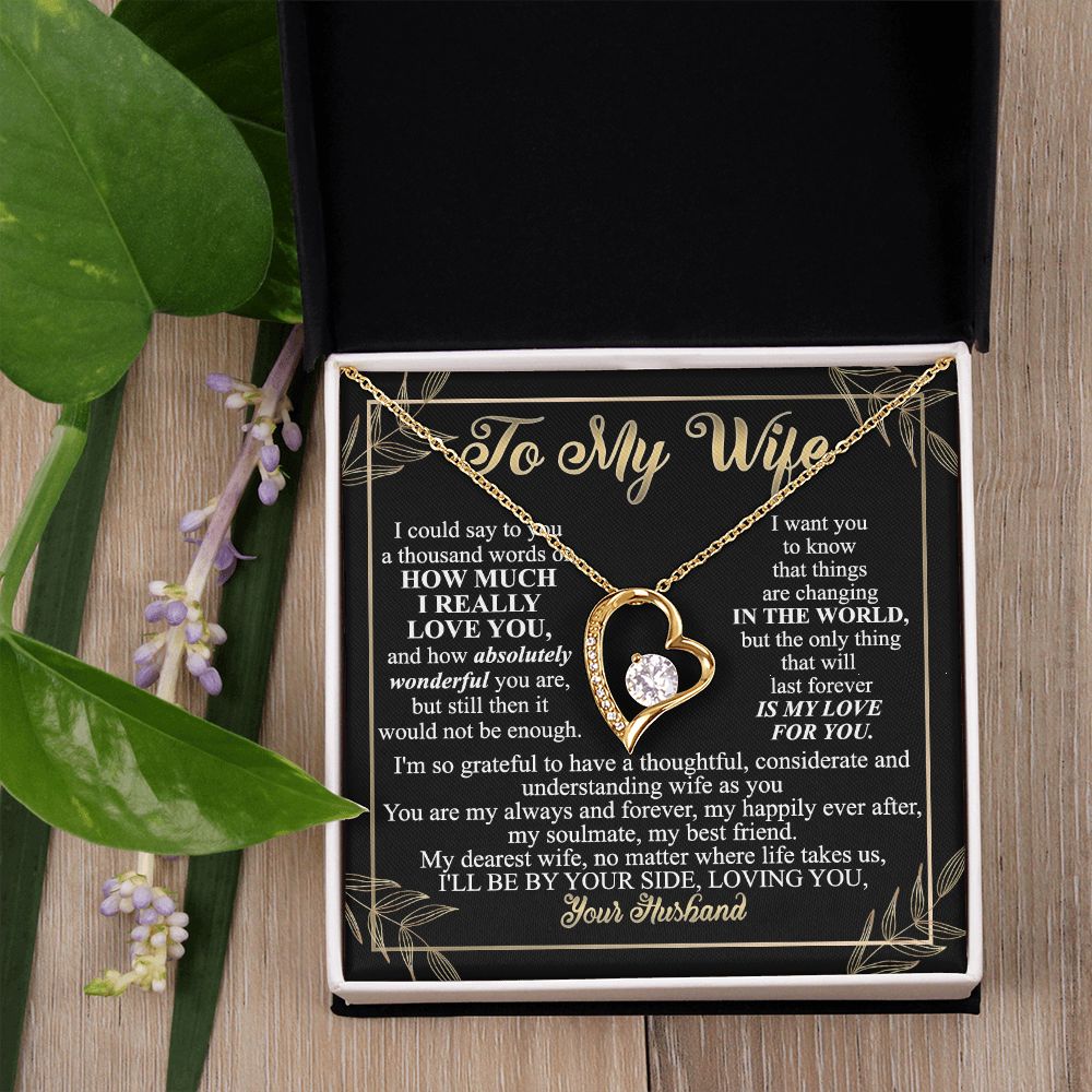 Birthday Gifts For Wife, Necklace Gifts For Wife From Husband, To My Wife Jewelry For Women , To My Wife Necklace  from Husband Wedding Anniversary Present For Wife, Beautiful Wife Jewelry Christmas13 Forever Love Necklace