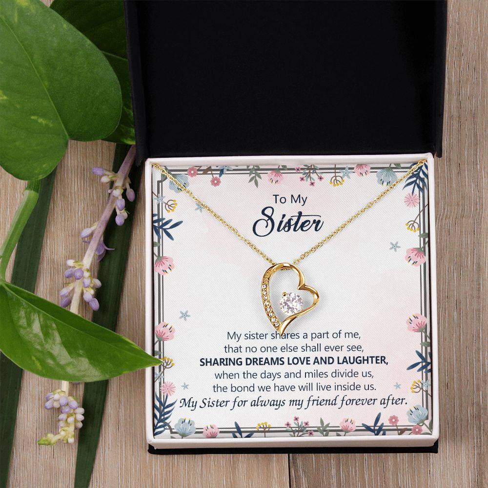 To My Sister Necklace Pendant Inspirational Jewelry For Women Teen Girl Family and Friendship Gifts Sisters Gifts Idea Sister Jewelry Necklace for Sisters Gift for Sister 301 Forever Love Necklace