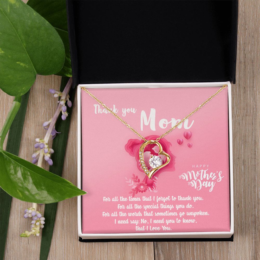 Mom Necklace Gifts for Mom from Daughter to Mom Gifts for Mothers Day from Daughter, To My Mom Necklace from Daughter to Mom Birthday Gifts Necklace with Message Card and Gift Box5 Forever Love Necklace