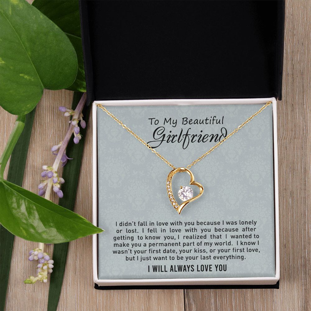 To My Girlfriend Necklace from Boyfriend, Personalized Necklace for Women, Luxury Necklace for Girlfriend, Wedding Anniversary Present For Her, Girlfriend Gift Jewelry Christmas Birthday Gift2 Forever Love Necklace