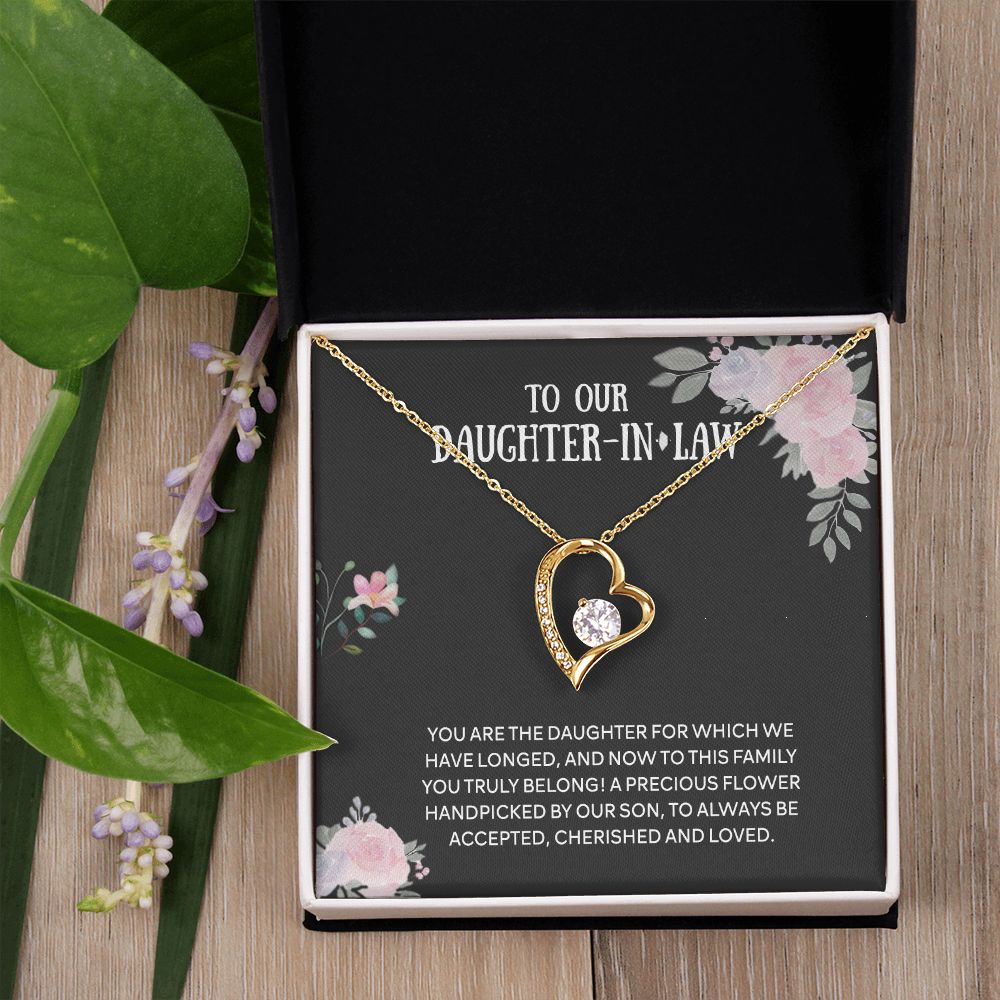 To Our Daughter-in-law Necklace from Mother-in-law Daughter-in-law Birthday Gift Forever Love Necklace