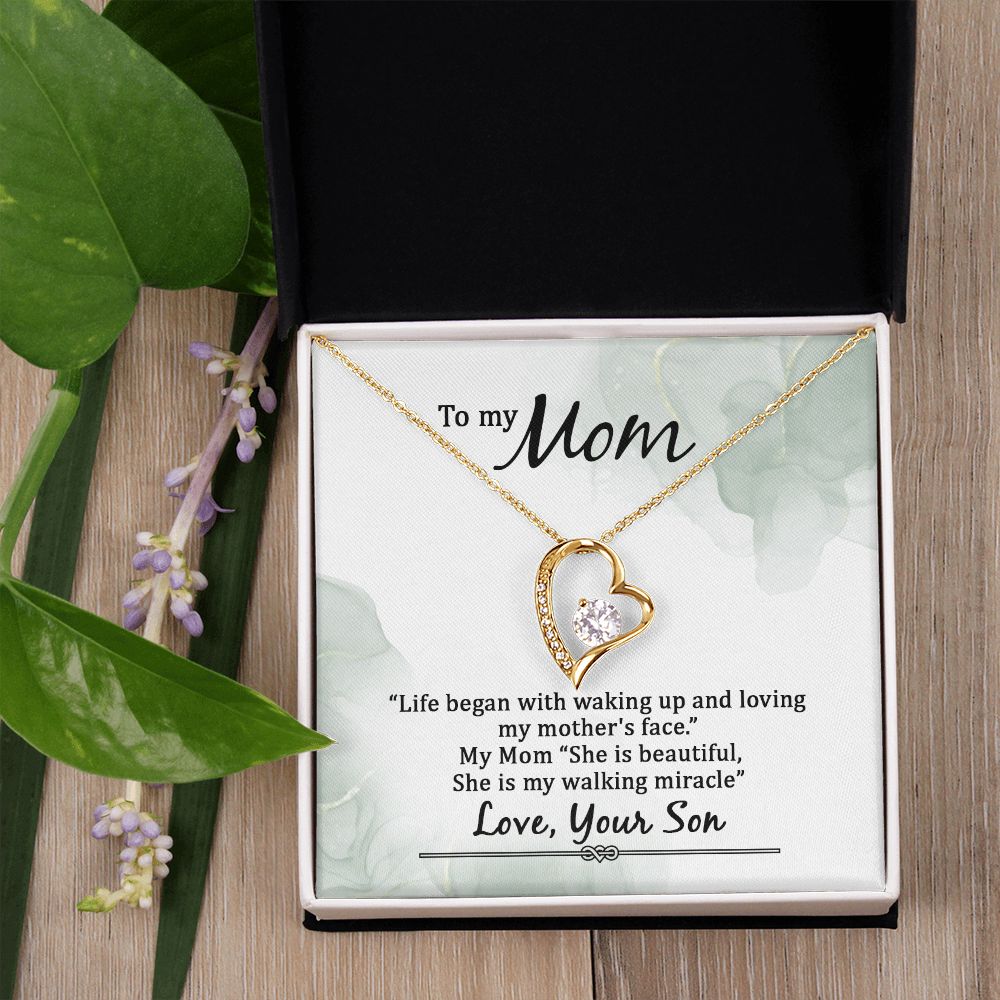Mom Necklace Gifts for Mom from Daughter to Mom Gifts for Mothers Day from Daughter, To My Mom Necklace from Daughter to Mom Birthday Gifts Necklace with Message Card and Gift Box20 Forever Love Necklace