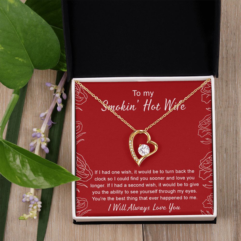 To My Wife Necklace from Husband, Personalized Necklace for Women, Luxury Necklace for Wife from Man Men, Wedding Anniversary Present For Wife, Beautiful Wife Jewelry Christmas Birthday Gifts For Wife4 Forever Love Necklace