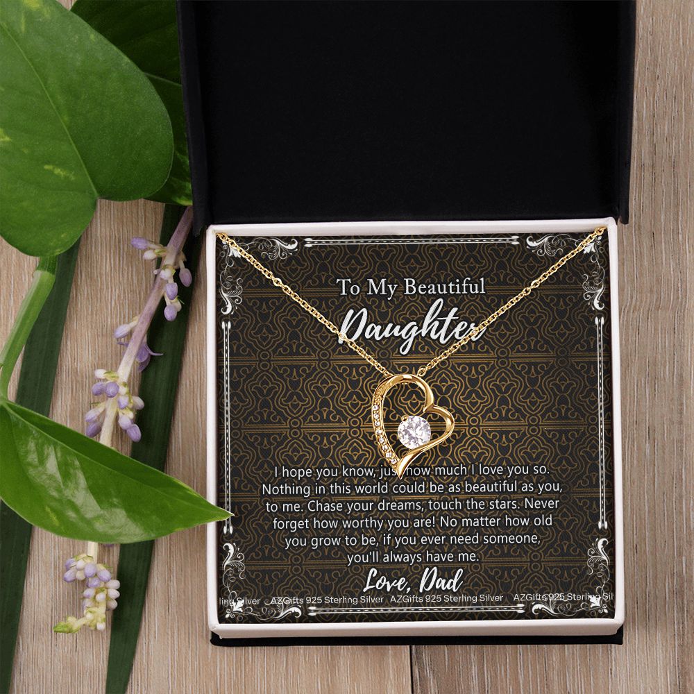 Daughter Gift From Dad Father To My Daughter Necklace for Daughter Jewelry Necklace Meaningful Jewelry Personalized Jewelry Gifts For Women Girls Her Forever Love Necklace