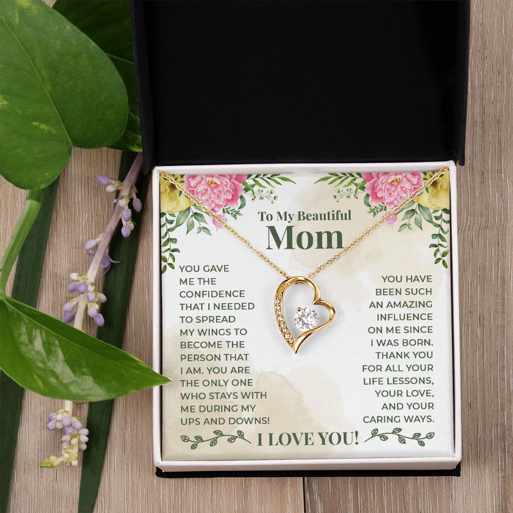 Mom Necklace Gifts for Mom from Daughter to Mom Gifts for Mothers Day from Daughter, To My Mom Necklace from Daughter to Mom Birthday Gifts Necklace with Message Card and Gift Box22 Forever Love Necklace