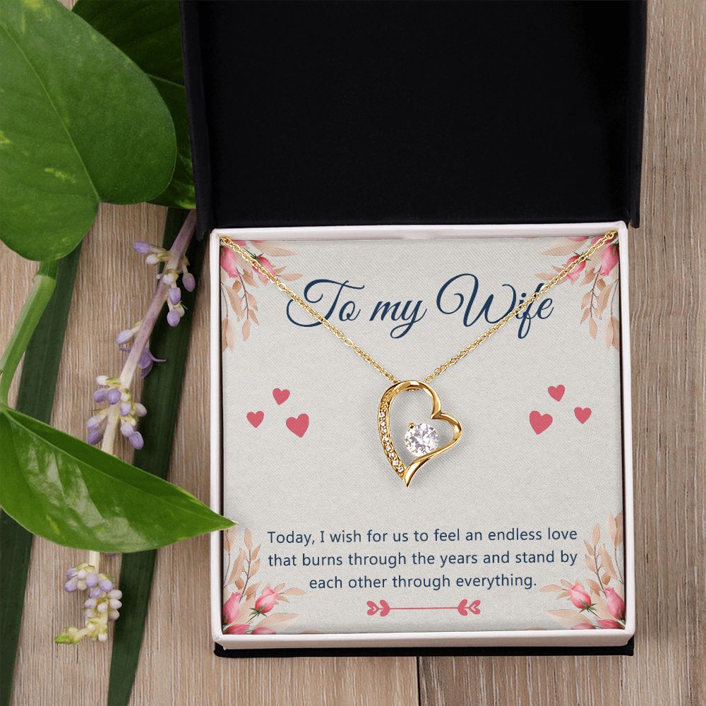 Birthday Gifts For Wife, Necklace Gifts For Wife From Husband, To My Wife Jewelry For Women , To My Wife Necklace  from Husband Wedding Anniversary Present For Wife, Beautiful Wife Jewelry Christmas 4 Forever Love Necklace
